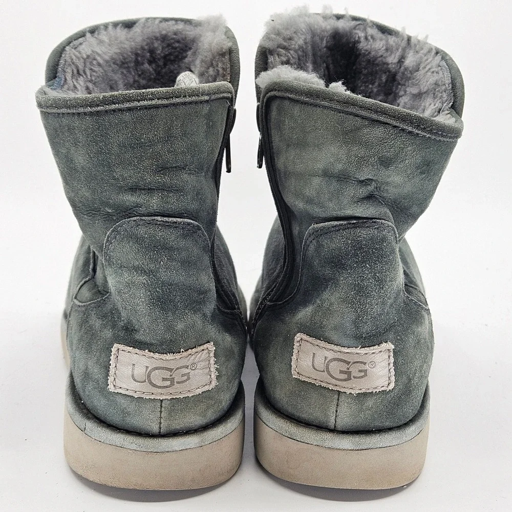 UGG Men's Freamon Zip Slate Suede Sheepskin Lined‎ Ankle Boots Sz 40 Casual Cozy